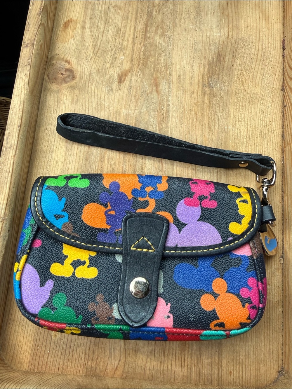 Dooney & Bourke x Disney Wonder Mickey Mouse multicolor silhouette wristlet